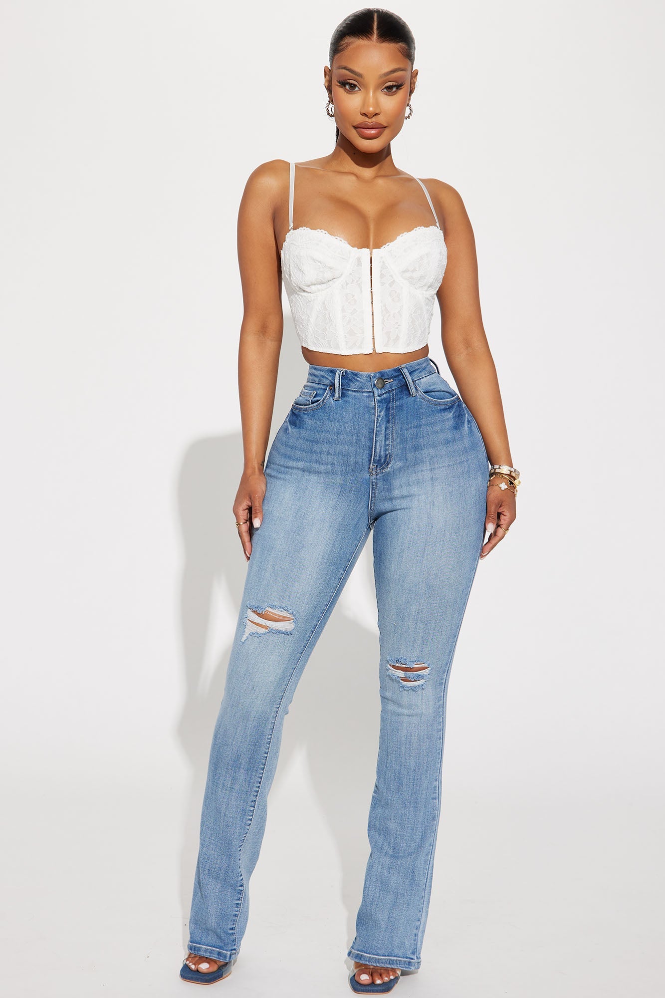 Right On Time Stretch Bootcut Jean - Medium Wash