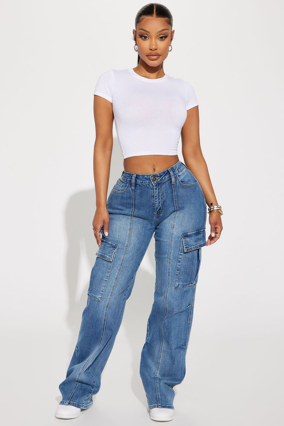 Judia Crew Neck Top - White