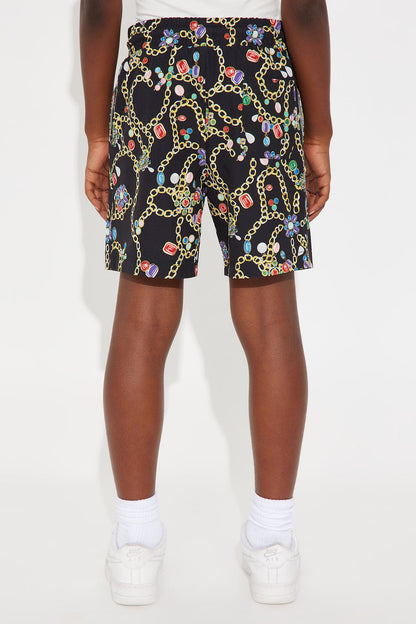 Mini Tidal Jewels Printed Swim Trunk - Black/combo