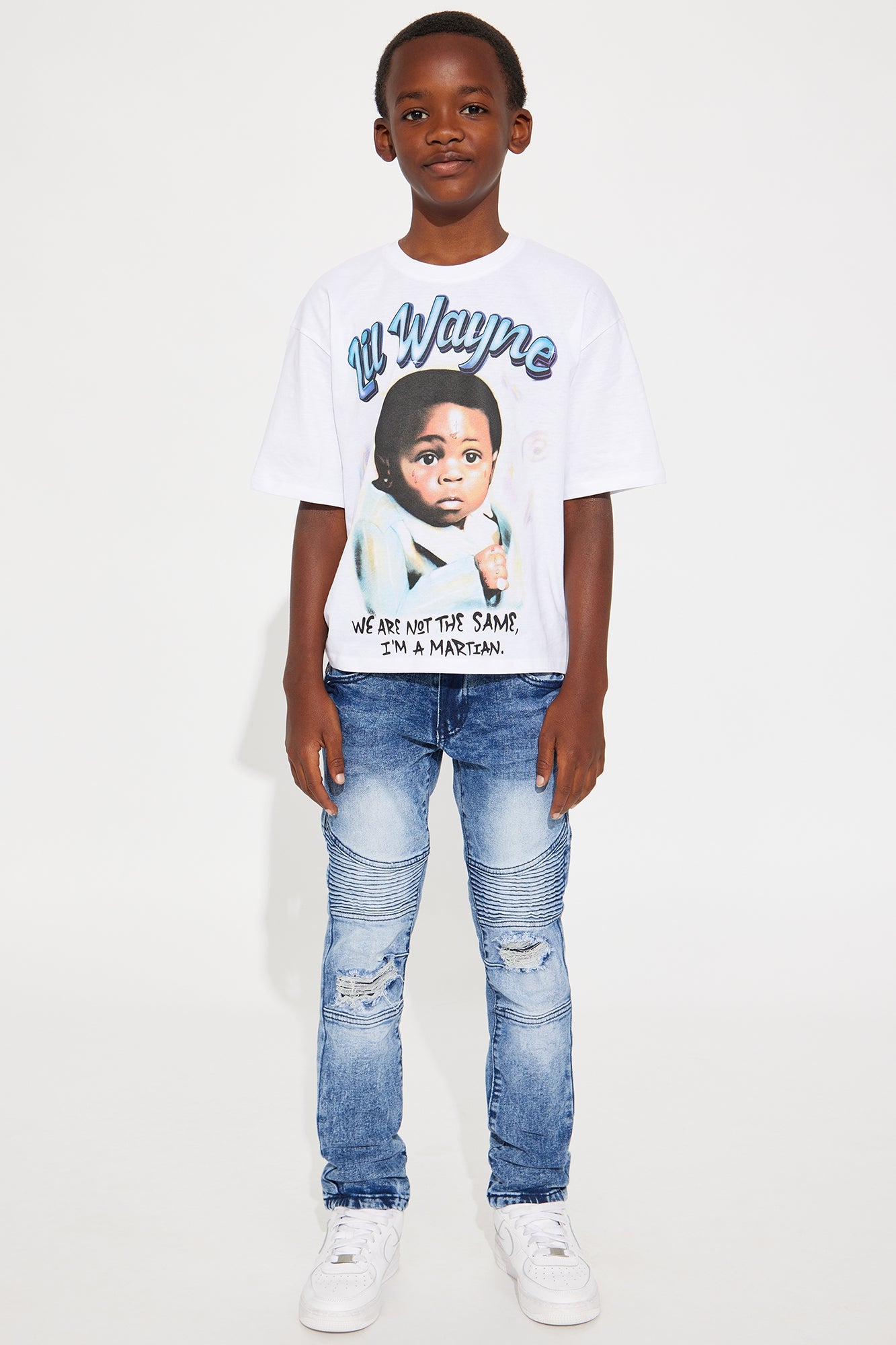 Mini I Am A Martian Lil Wayne Graphic T-Shirt - White