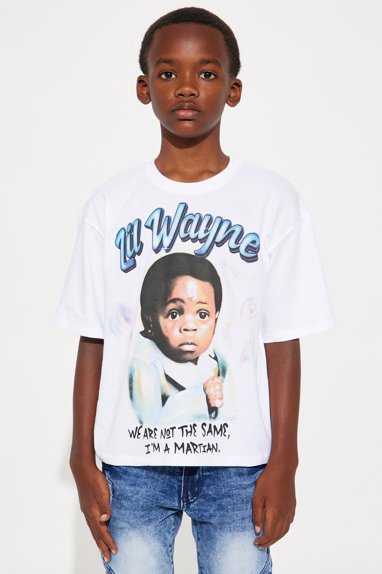 Mini I Am A Martian Lil Wayne Graphic T-Shirt - White
