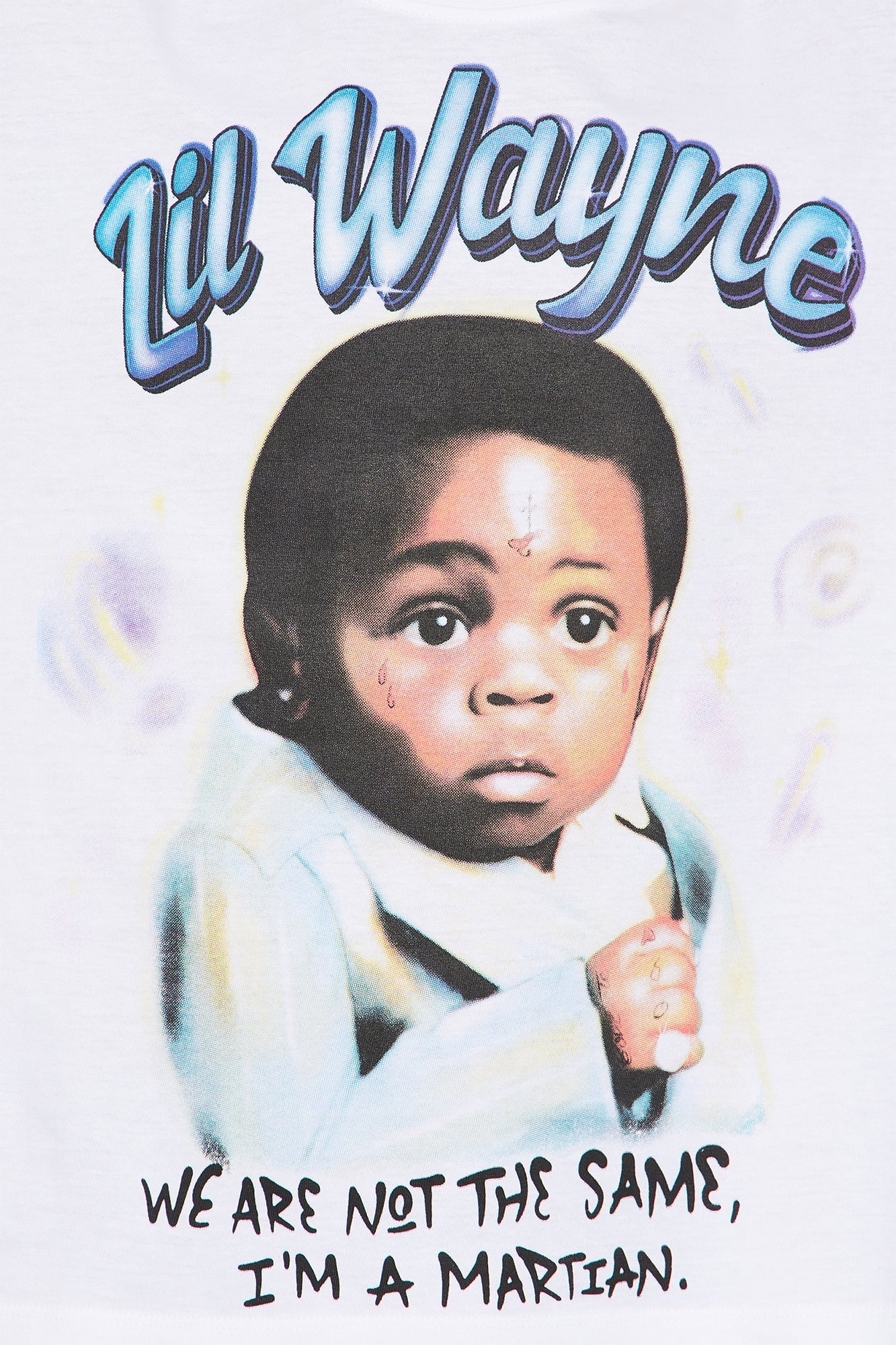 Mini I Am A Martian Lil Wayne Graphic T-Shirt - White