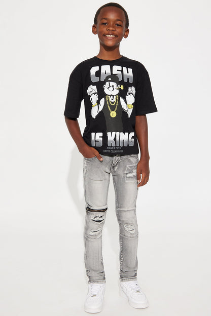 Mini Popeye Cash Is King Short Sleeve Tee - Black