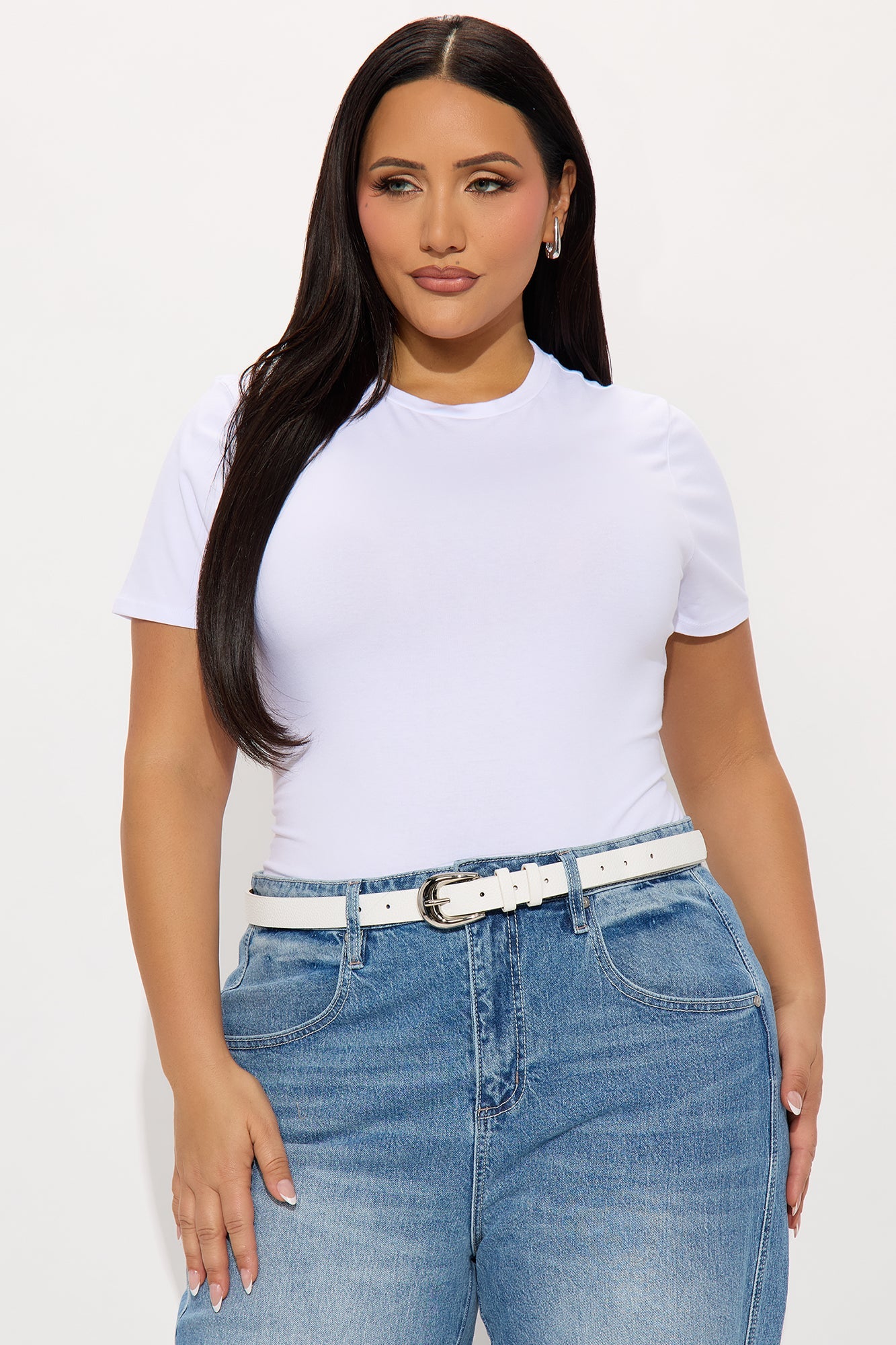Cambria Short Sleeve Bodysuit - White