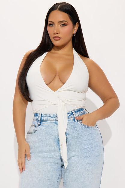 Girl Nextdoor Halter Top - White