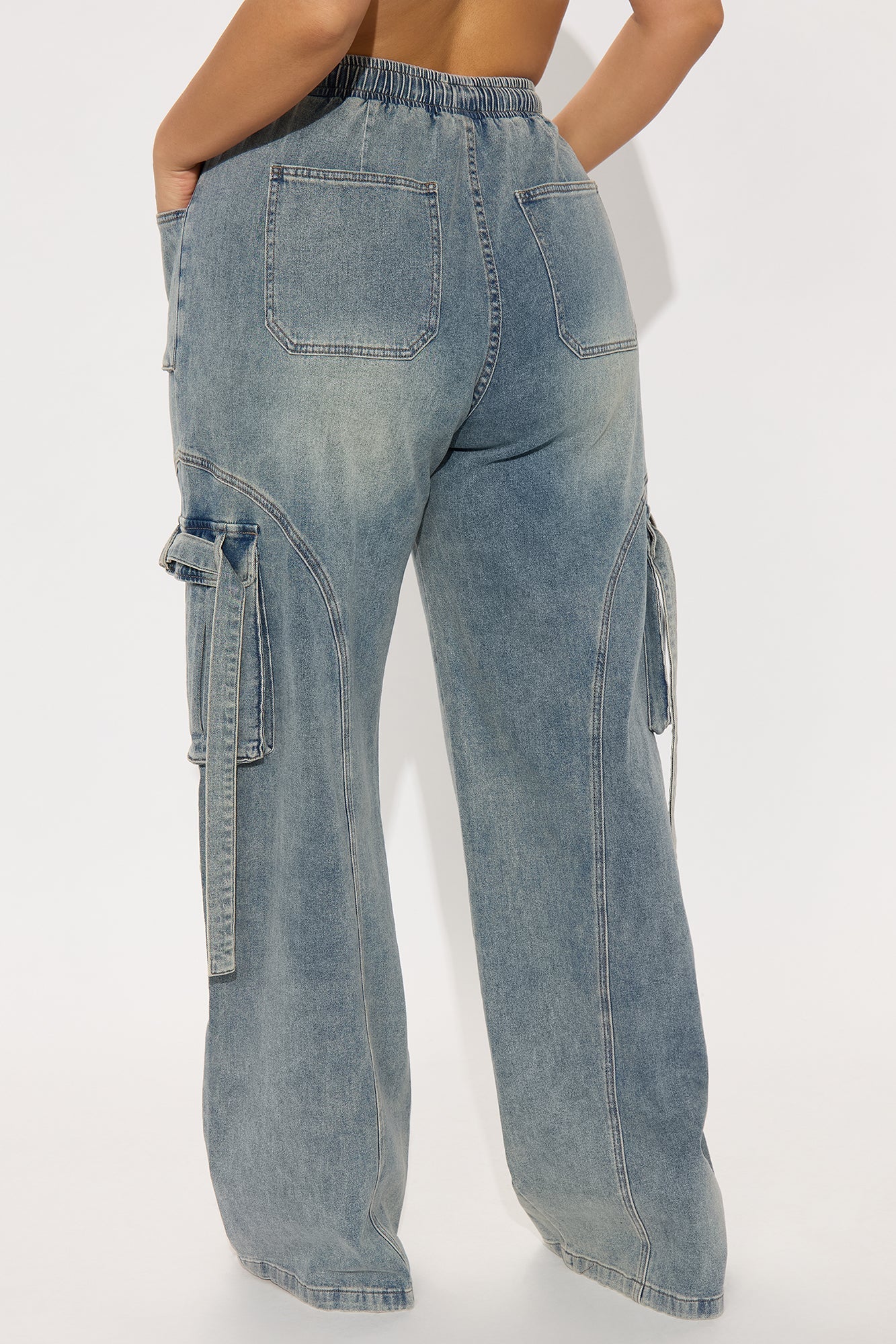 Tall Met My Match Baggy Cargo Jeans - Vintage Wash