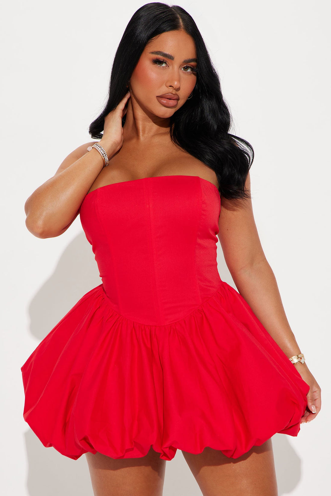 Tall A Night in Paris Bubble Mini Dress - Red
