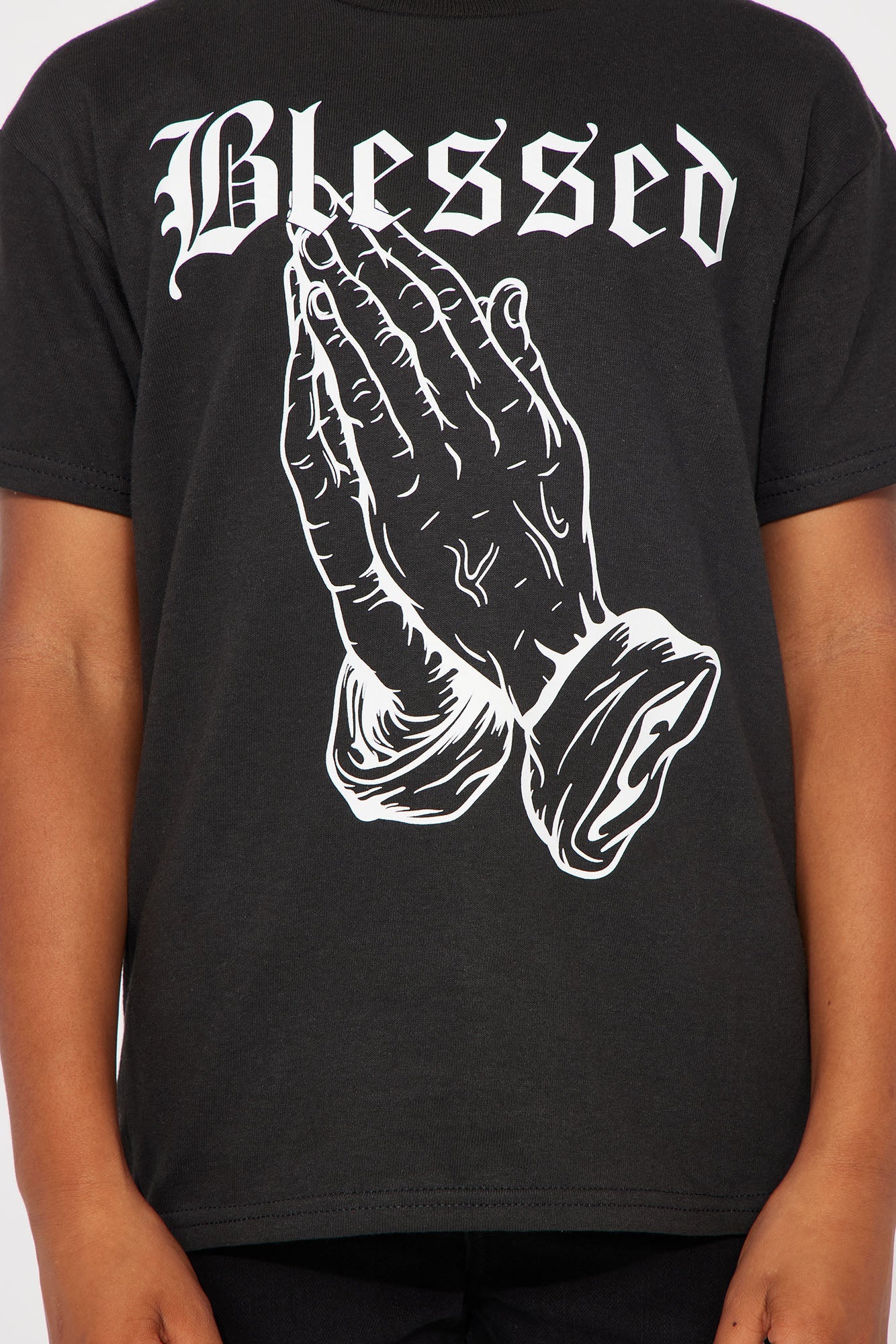 Mini This Hands Are Blessed Short Sleeve Tee - Black