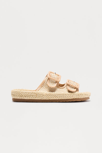 Santa Monica Buckle Sandals - Nude