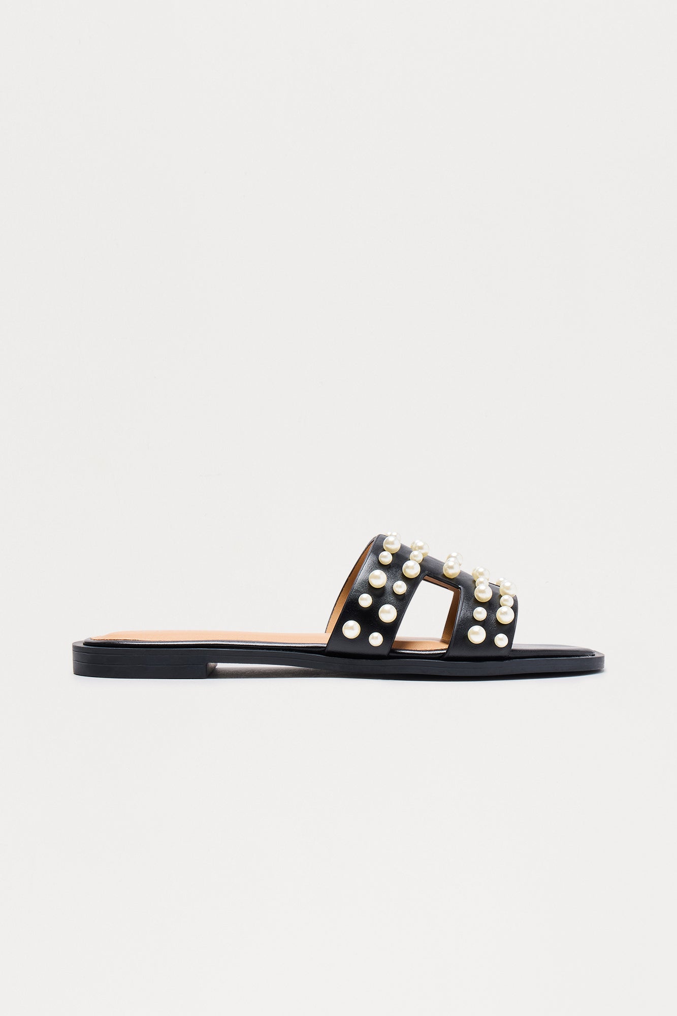 Wells Pearl Slip On Sandals - Black