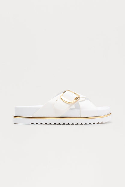 Potter Buckle Sandals - White