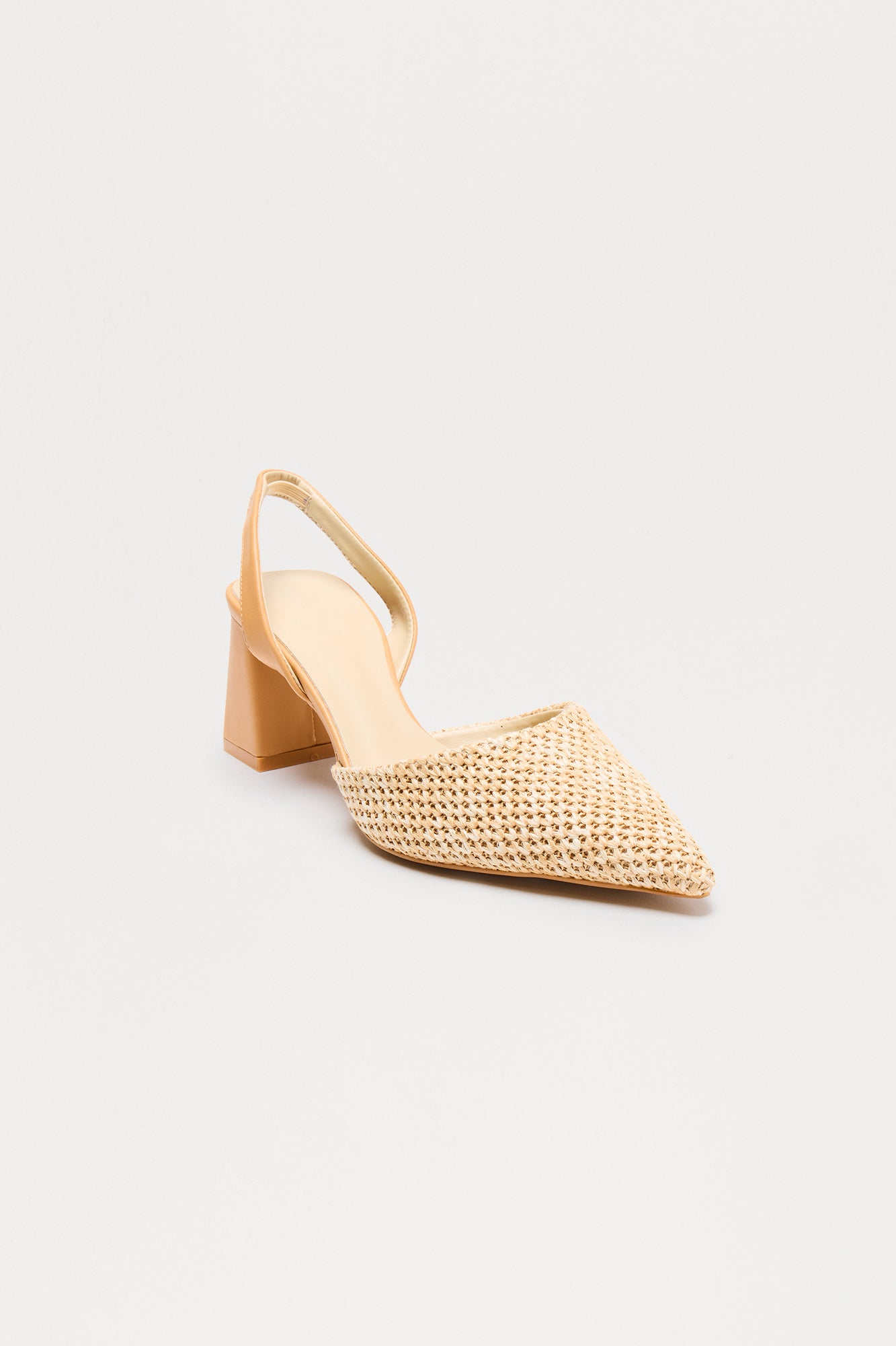 Franca Raffia Slingback Pumps - Beige