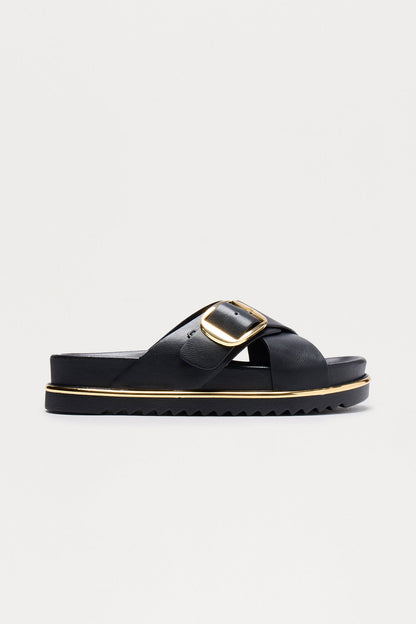 Potter Buckle Sandals - Black