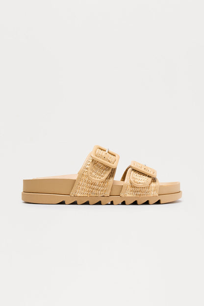 Venice Beach Raffia Sandals - Natural