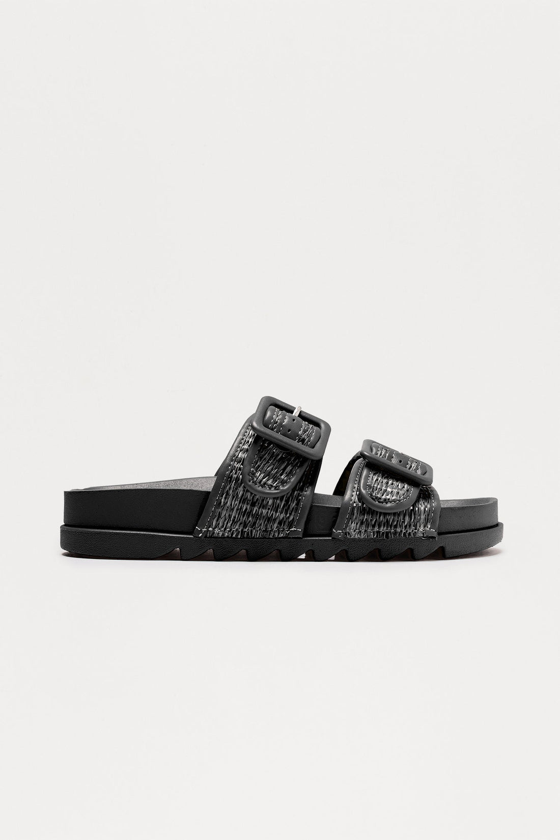 Venice Beach Raffia Sandals - Black
