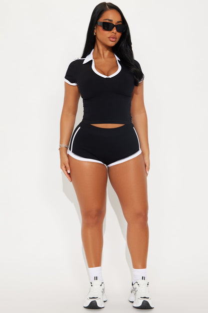 Take Me Out Seamless Short Set - Black