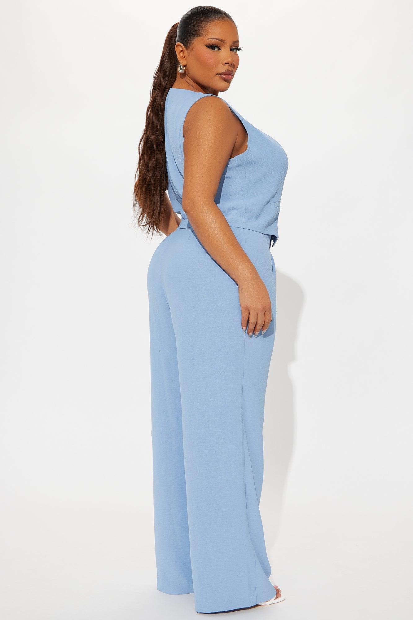 Vanessa Vest Pant Set - Slate Blue