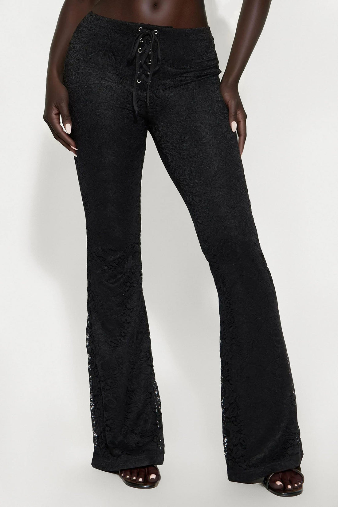 Start A Riot Lace Flare Pant - Black