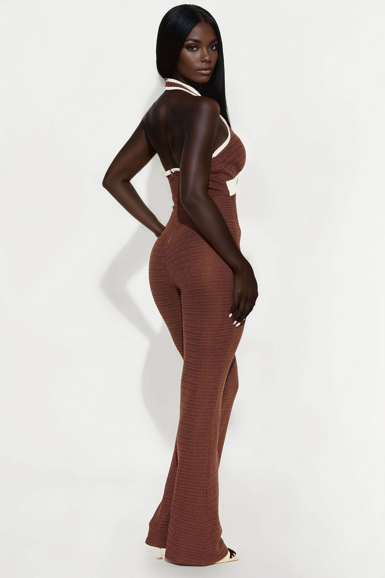 Extended Stay Crochet Jumpsuit - Chocolate/Combo