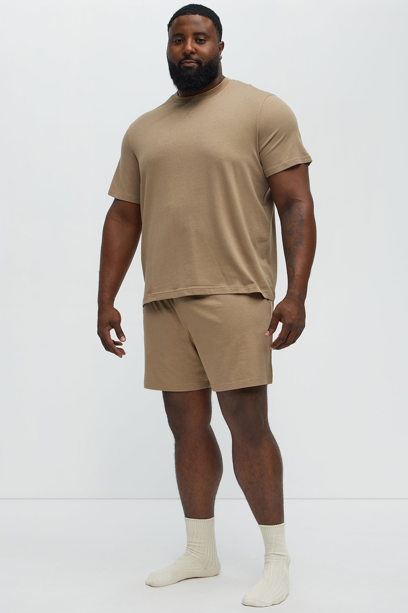 Essential Modal Lounge Short Sleeve Tee - Taupe