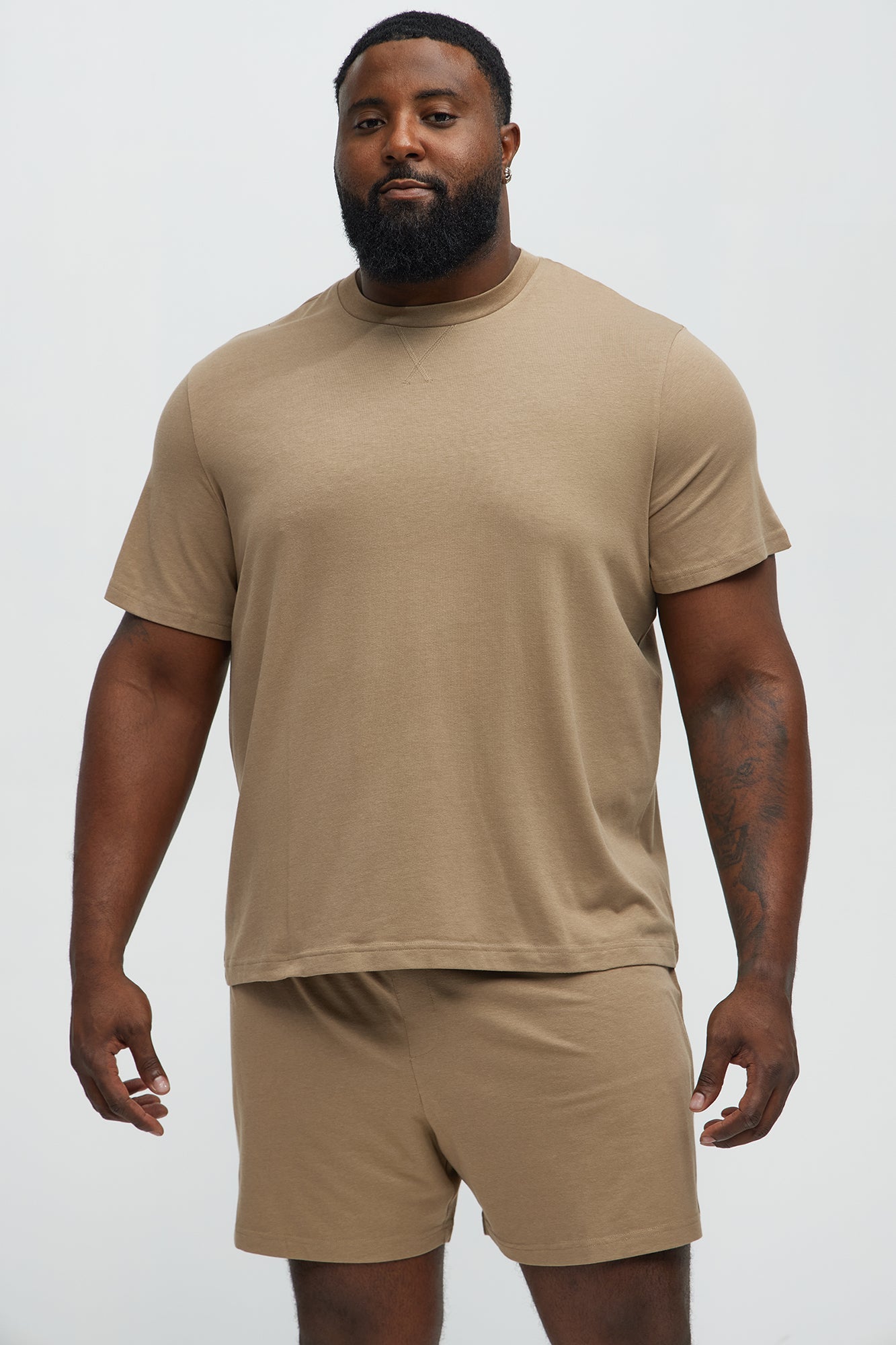 Essential Modal Lounge Short Sleeve Tee - Taupe