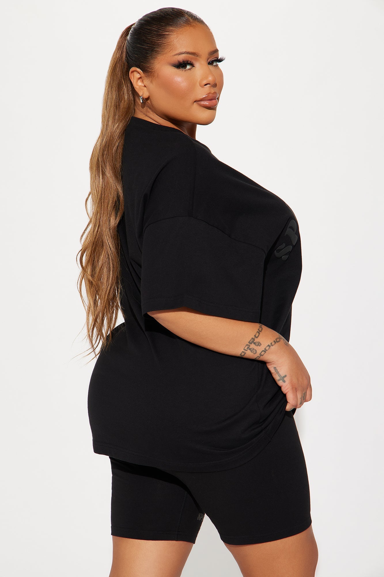 Sporty &amp; Lux Biker Short Set - Black