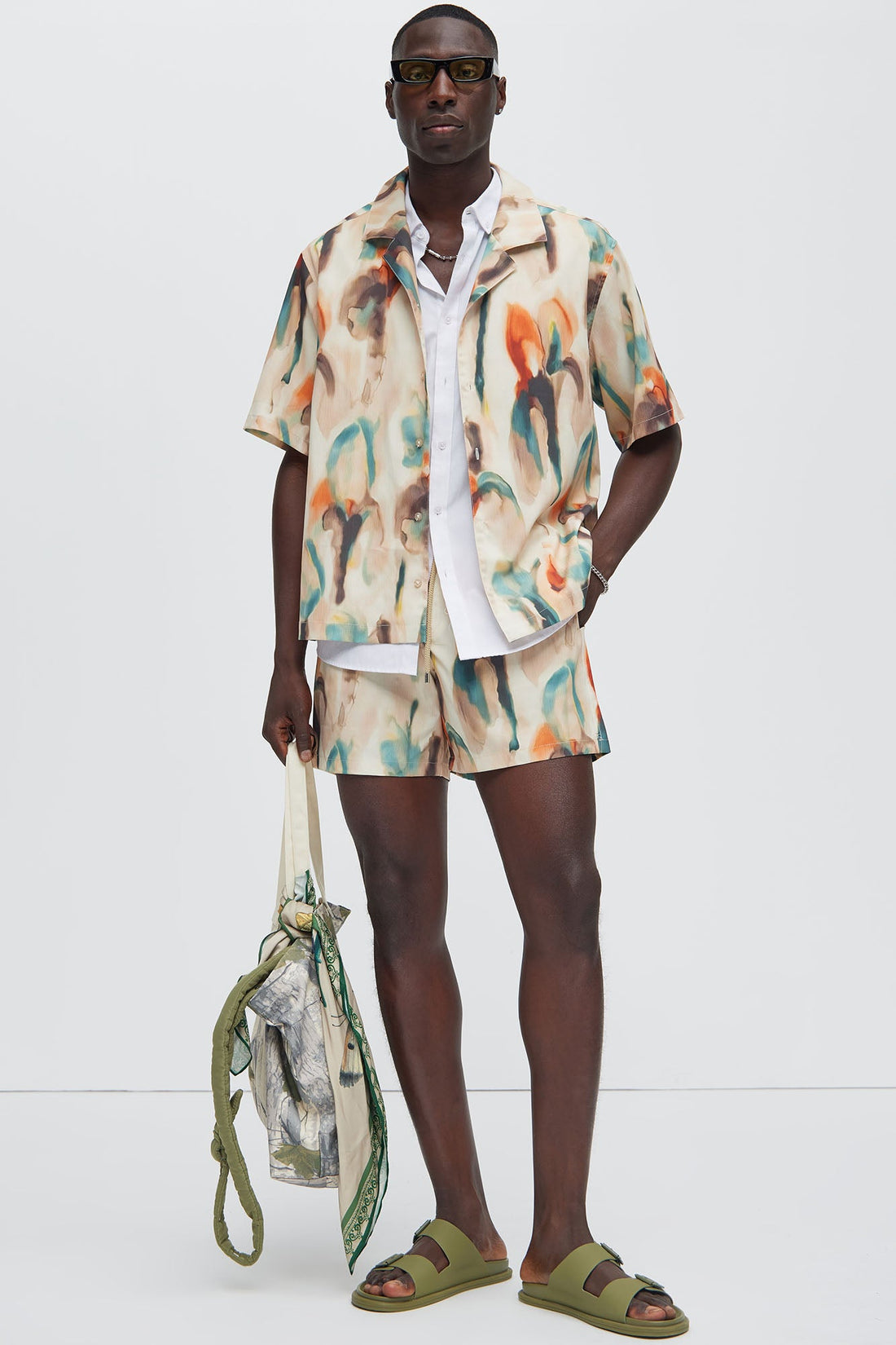 Capen Watercolor Swim Mid Trunk - Multi Color