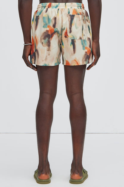 Capen Watercolor Swim Mid Trunk - Multi Color