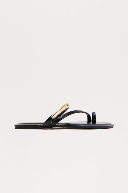 Ohana Hardware Toe Ring Sandals - Black
