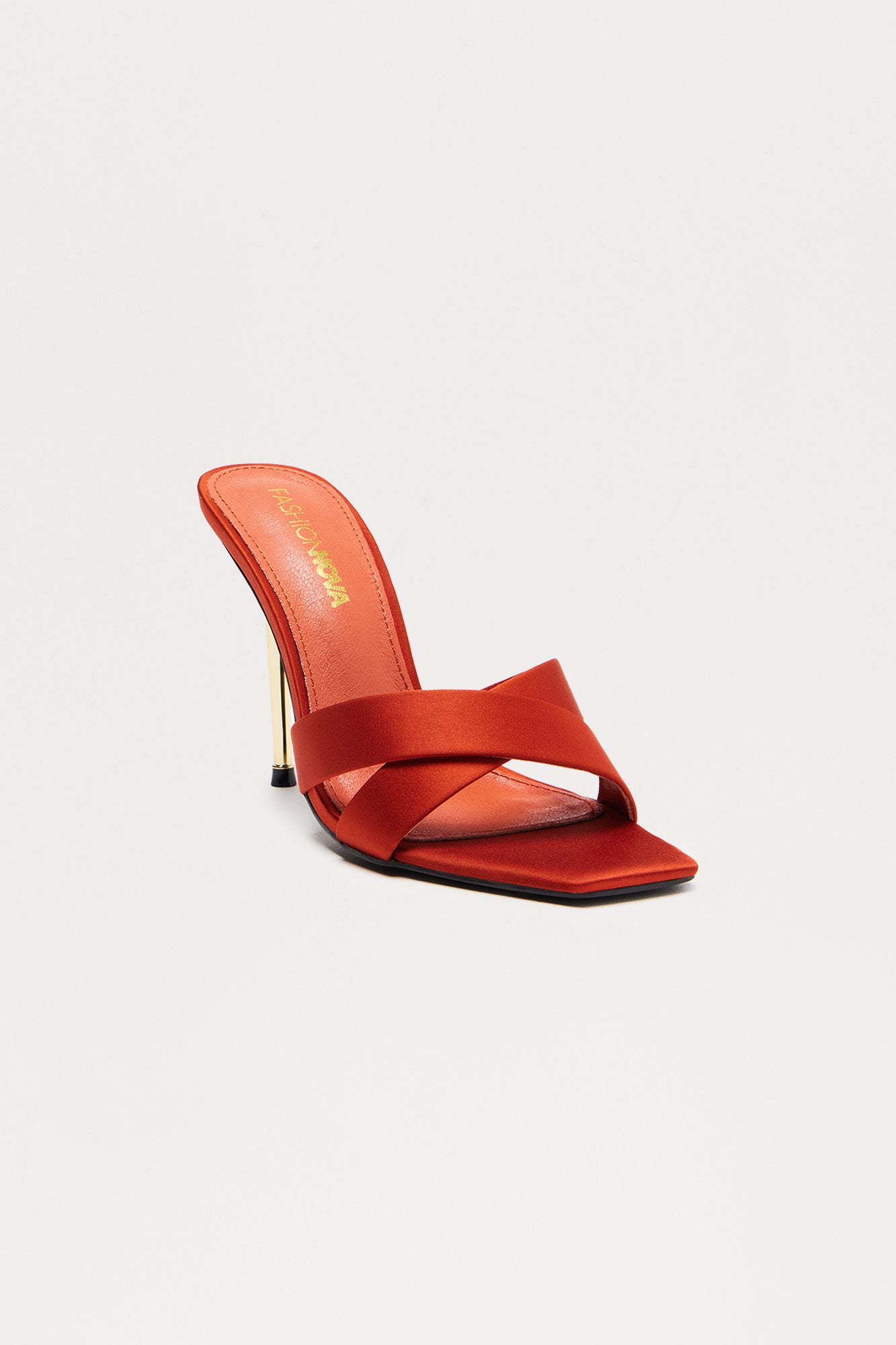 Silky Satin Stiletto Heels - Rust