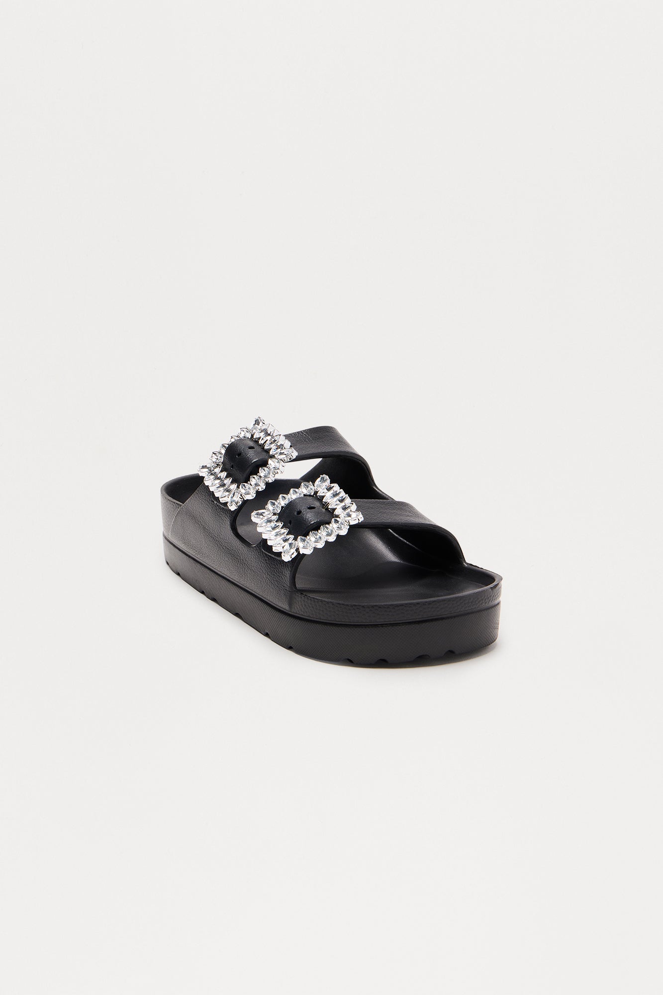 Kryslin Jewel Buckle Sandals - Black
