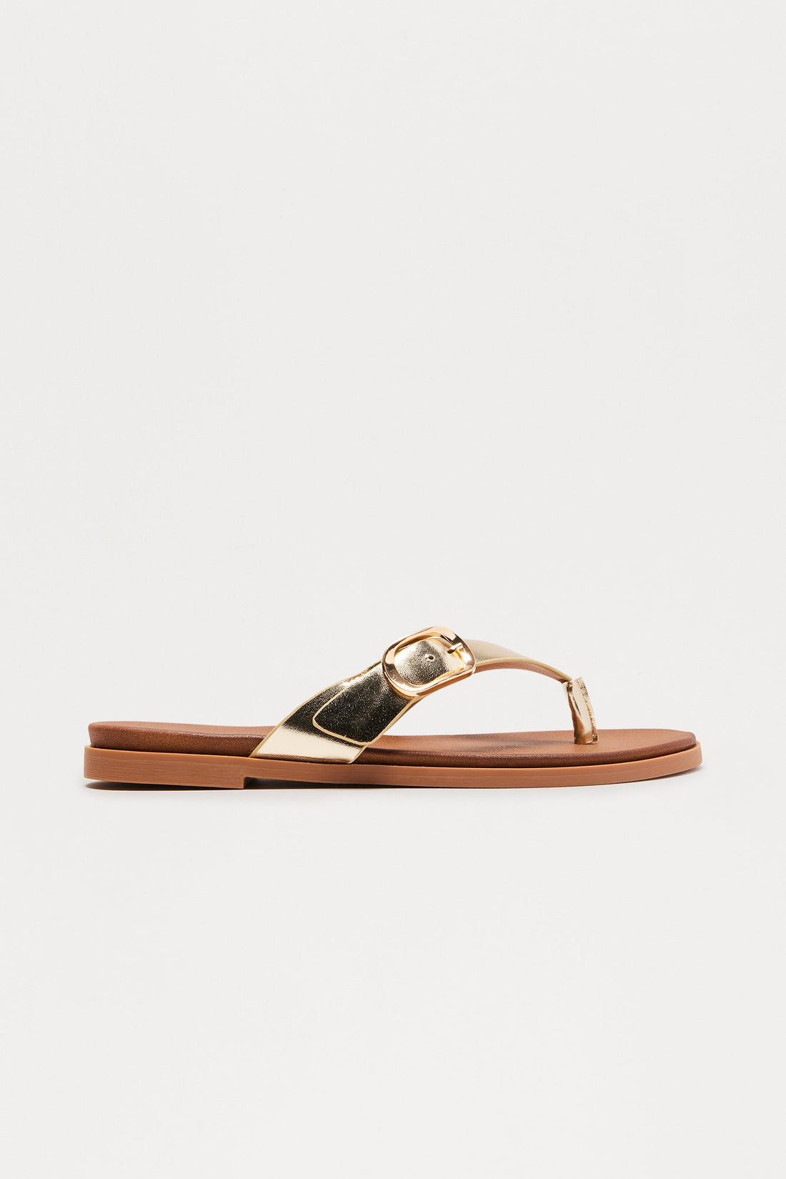 Dott Buckle Flip Flops - Gold