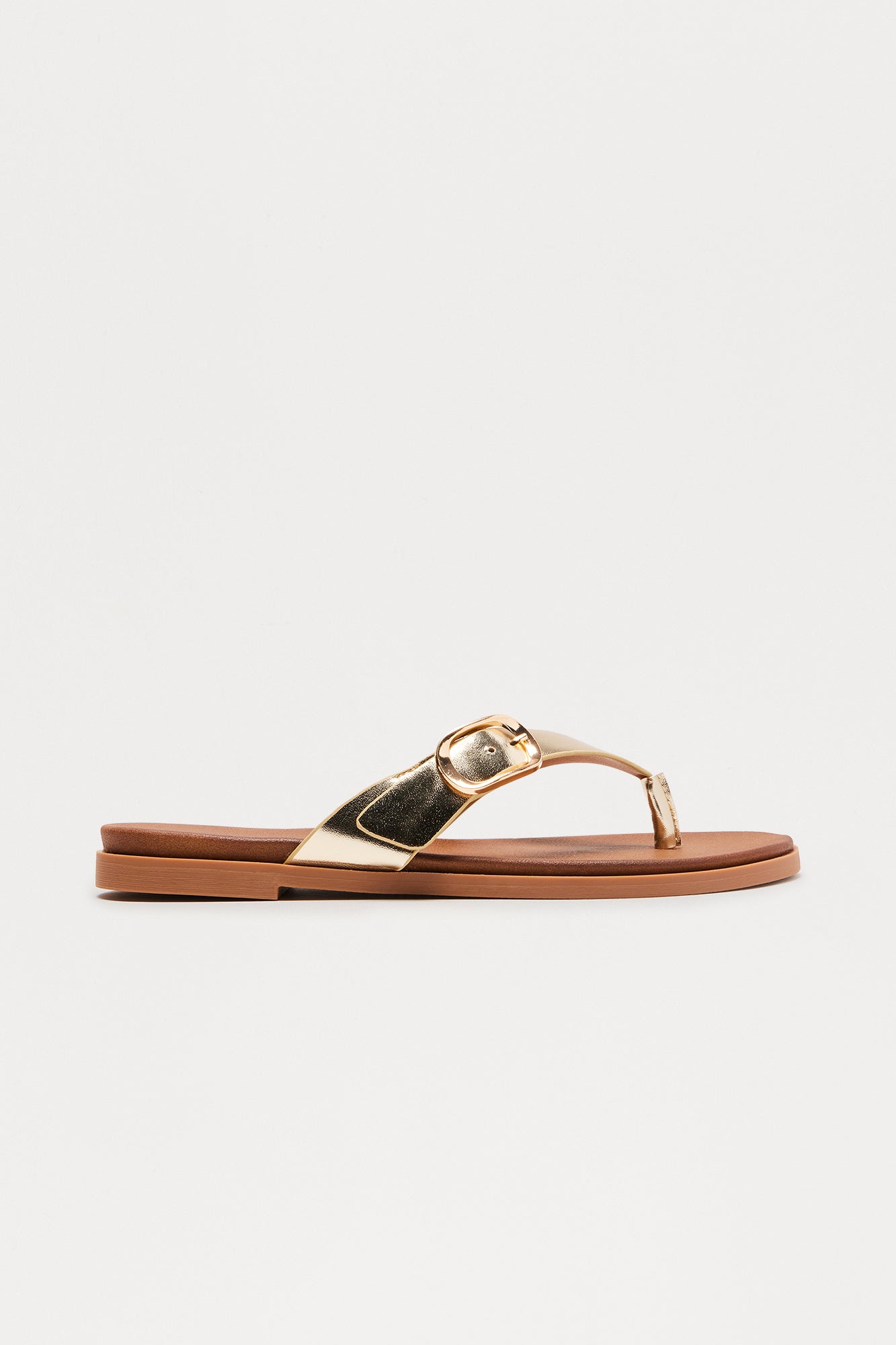 Dott Buckle Flip Flops - Gold