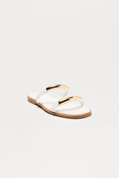Casen Hardware Slip On Sandals - White