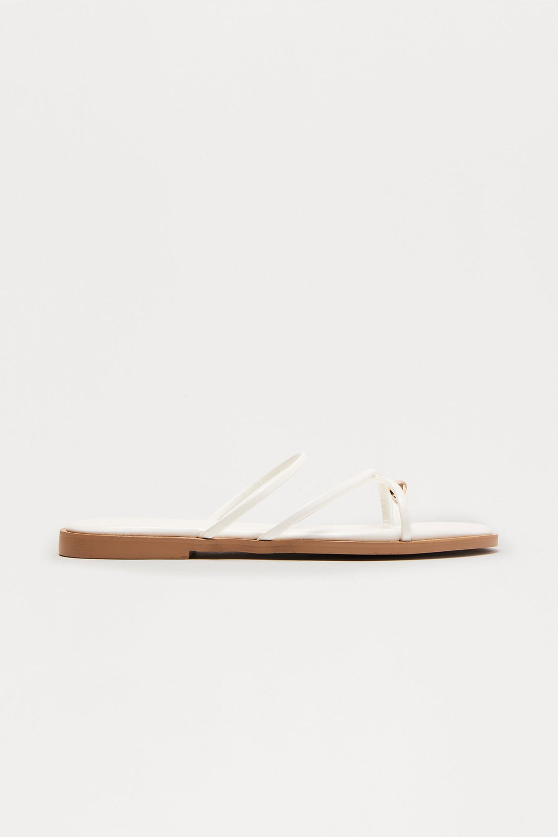 Lune Toe Ring Sandals - White