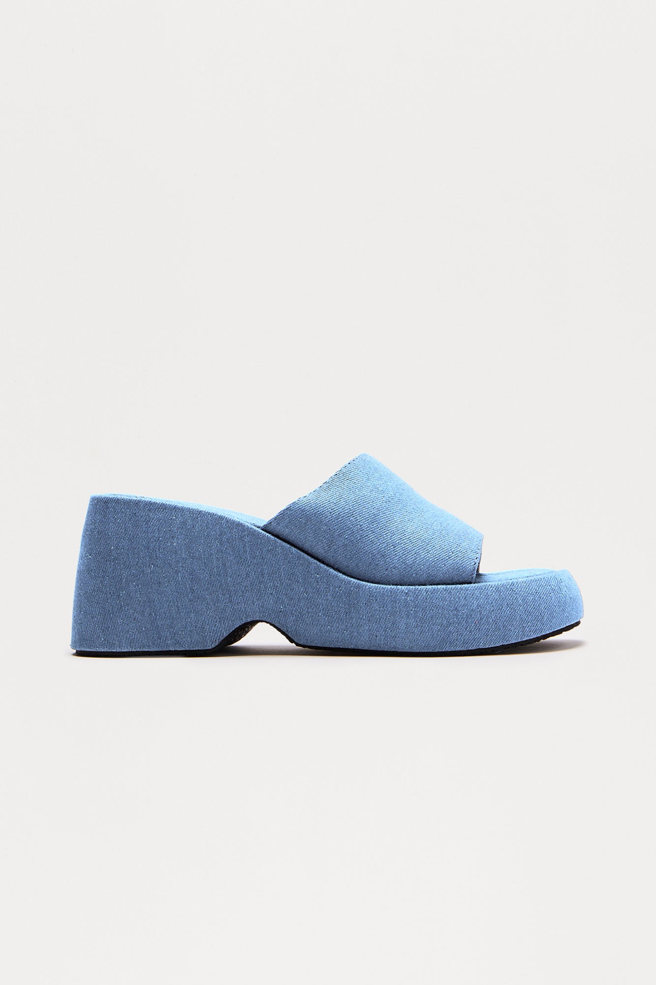 Nicolina Platform Wedges - Sky Denim