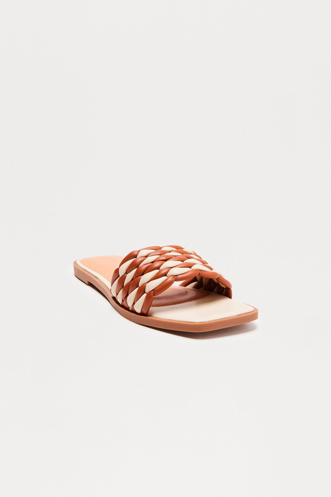 Cantaloupe Braided Slip On Sandals - Ivory/combo