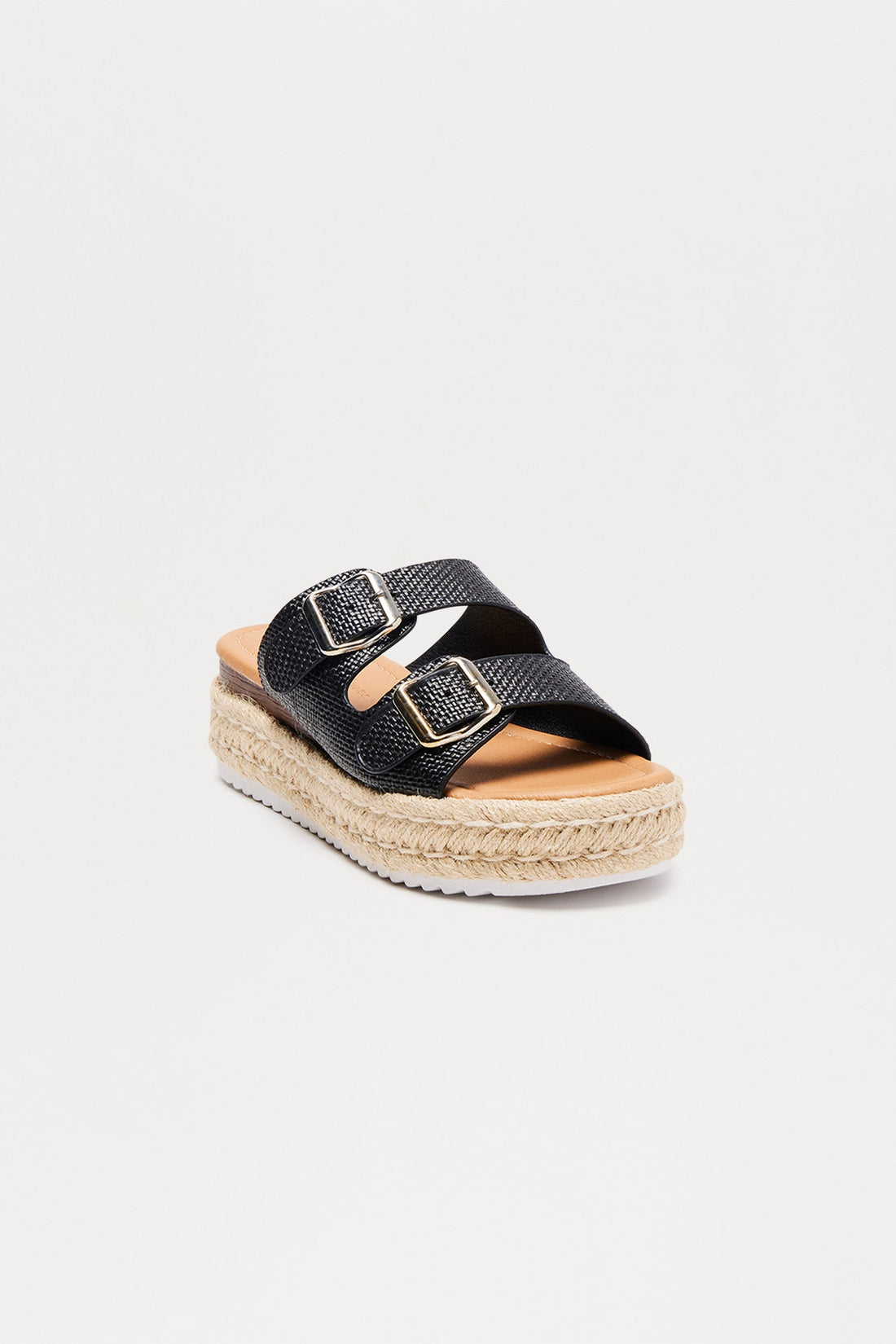 Gianna Platform Buckle Sandals II - Black