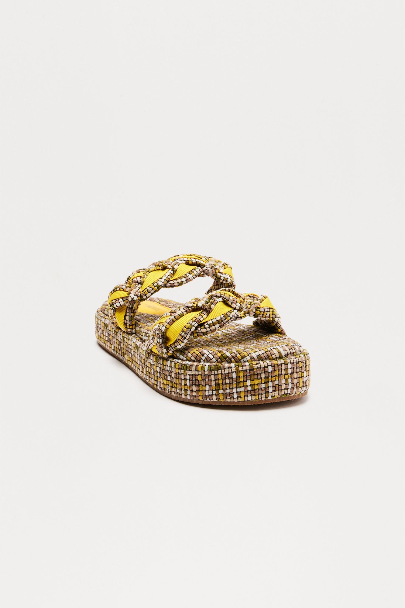 Farlow Braided Strap Slides - Green/combo