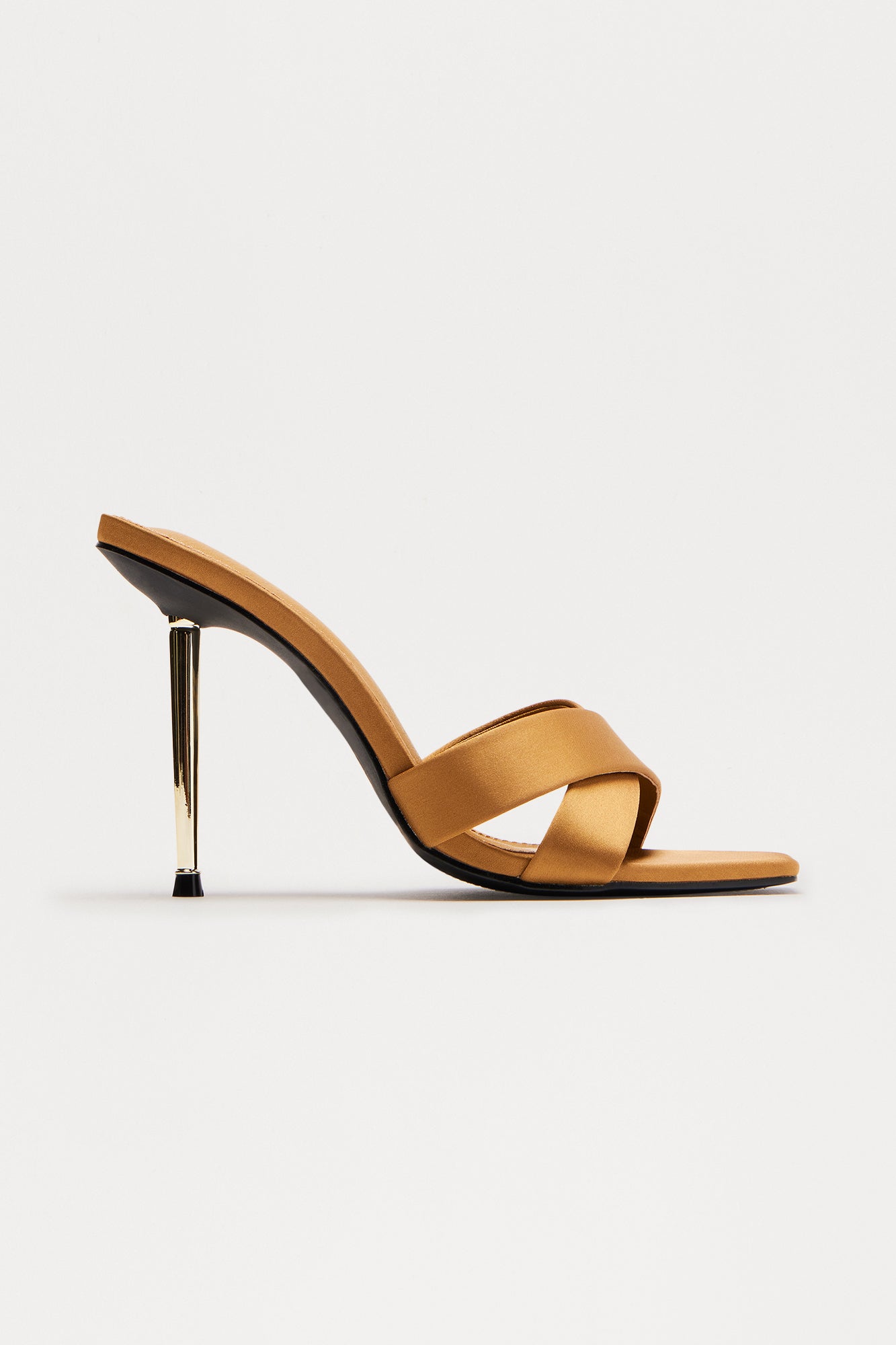 Silky Satin Stiletto Heels - Khaki