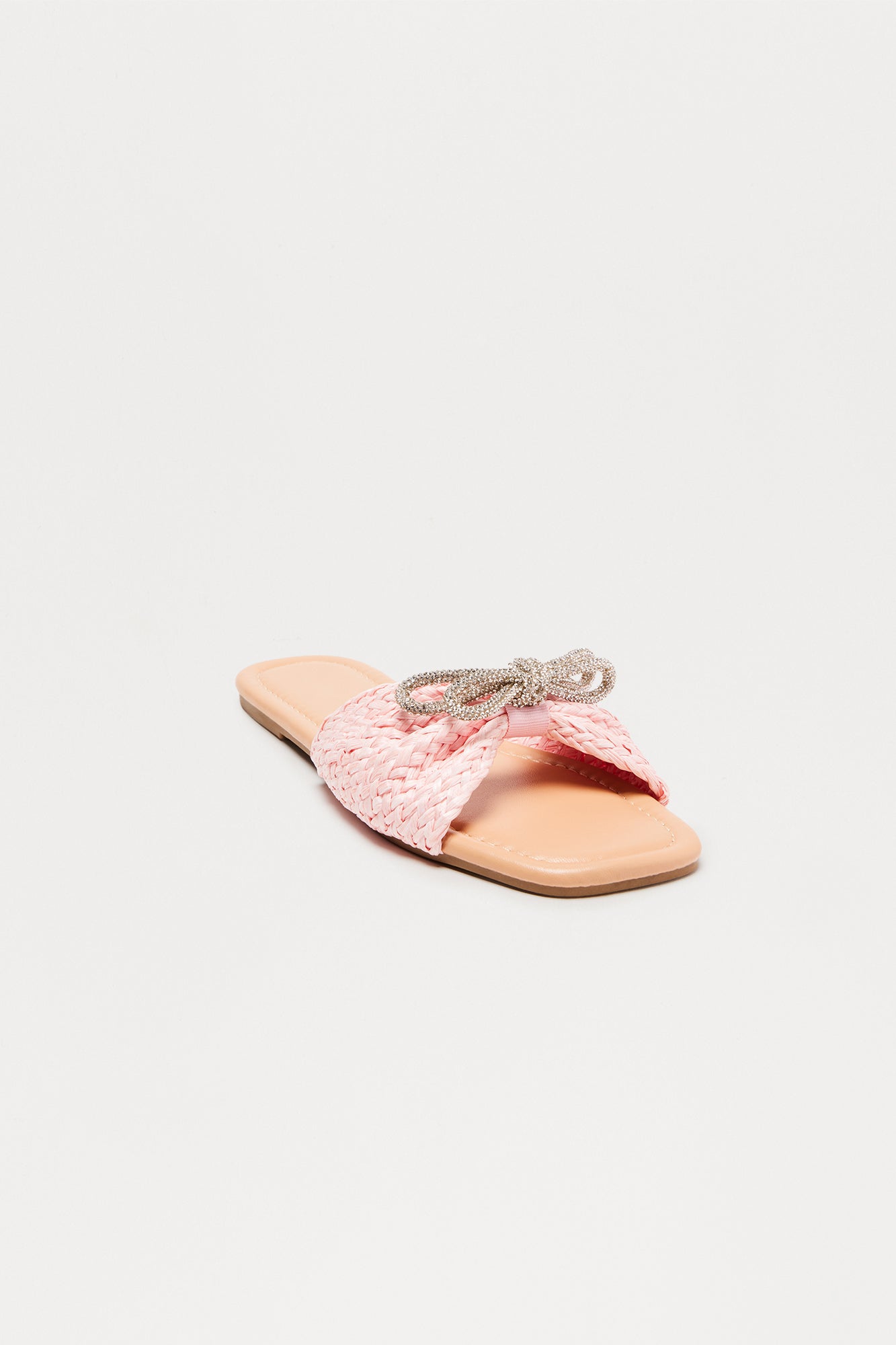 Hydra Bow Raffia Sandals - Pink