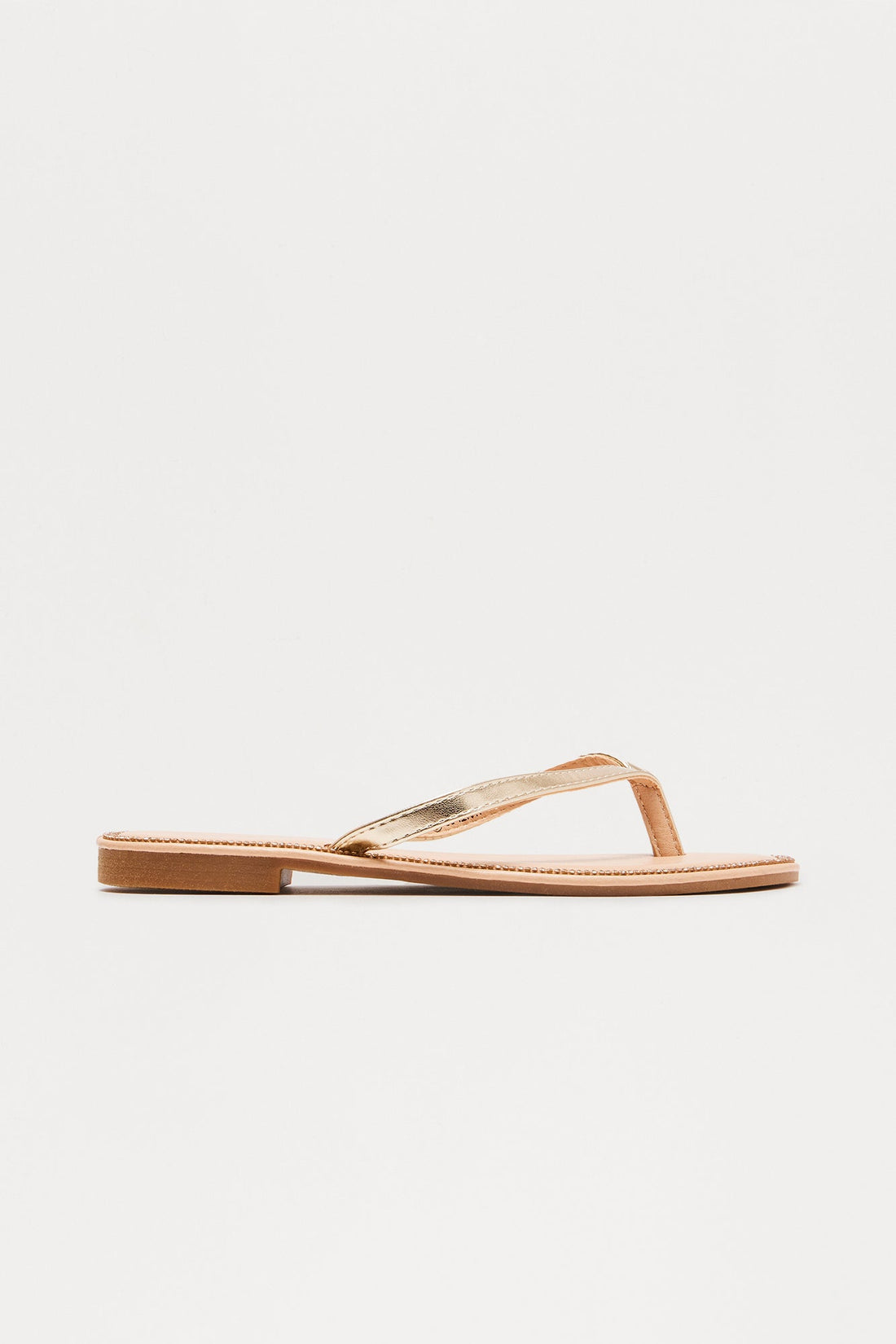 Topaz Rhinestone Flip Flops - Gold