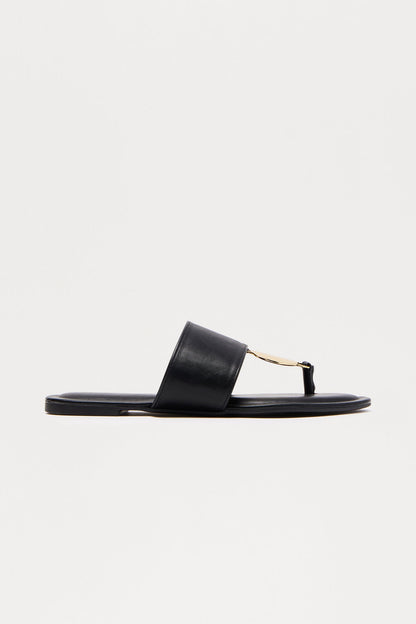 Emerald Bay Hardware Flip Flops - Black