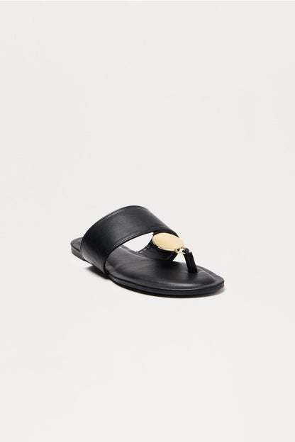 Emerald Bay Hardware Flip Flops - Black