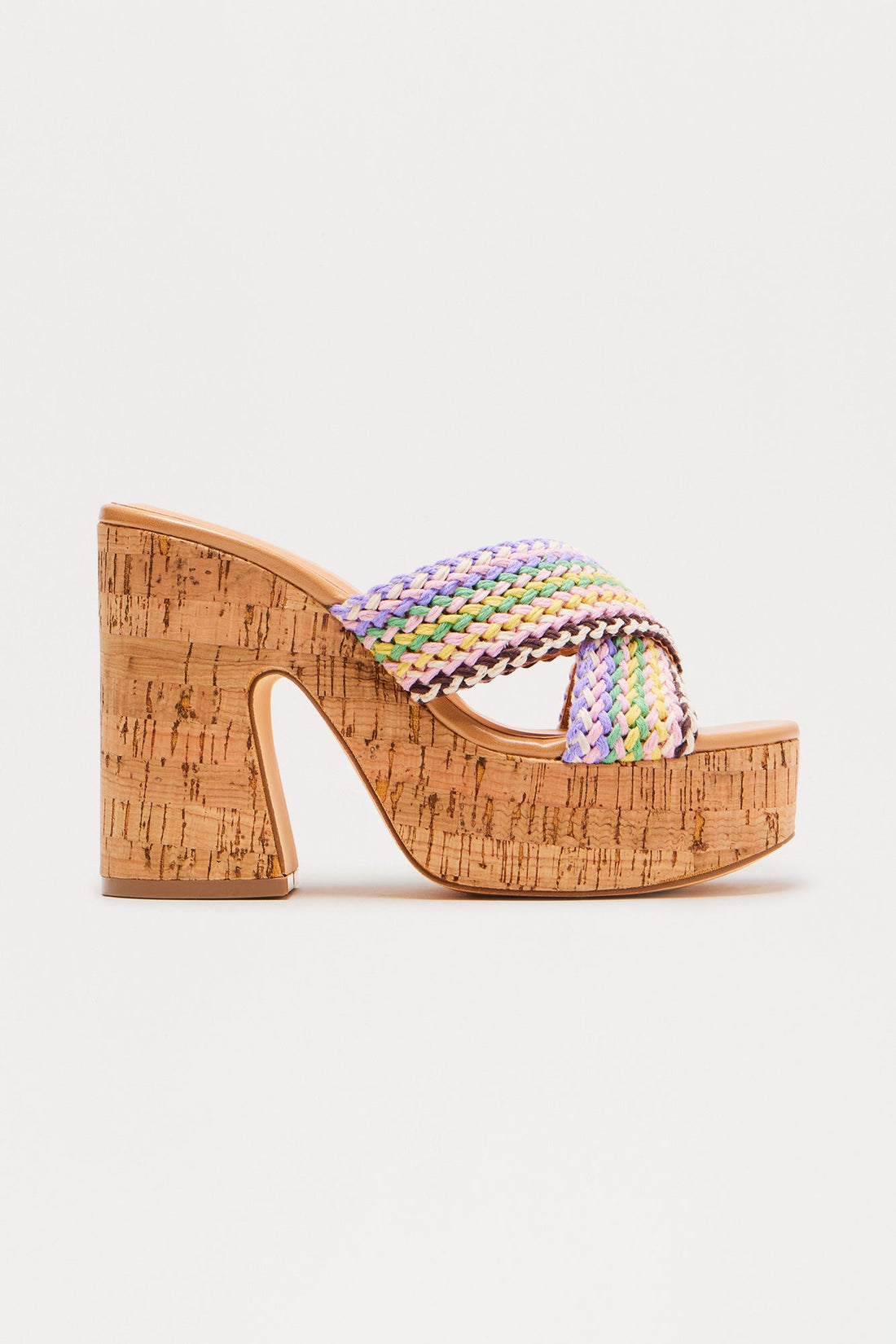 Tidal Platform Cork Mules - Multi Color