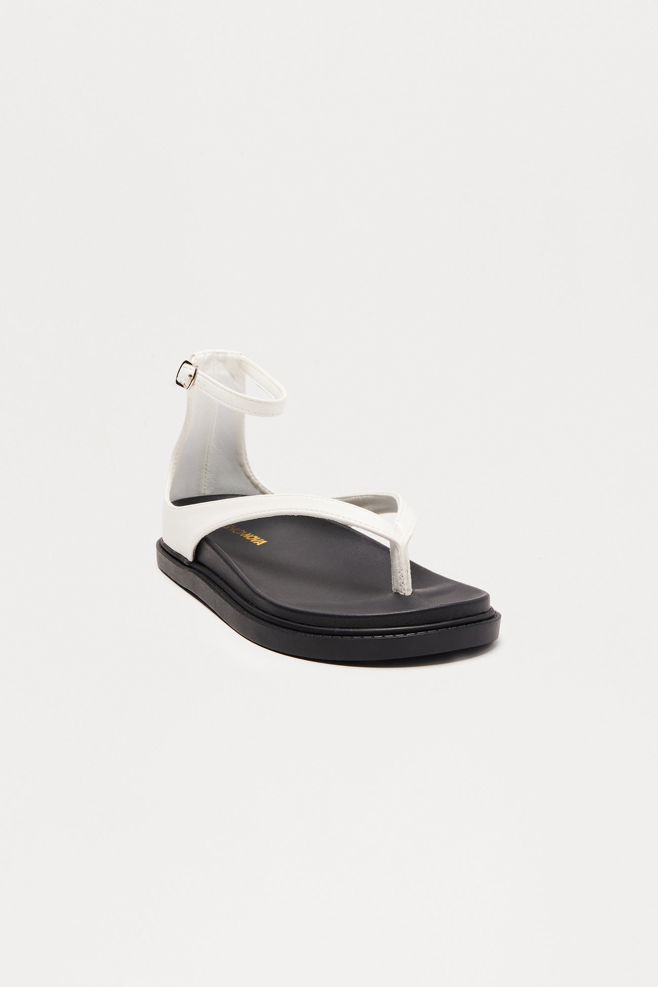 Silma Ankle Strap Slides - White