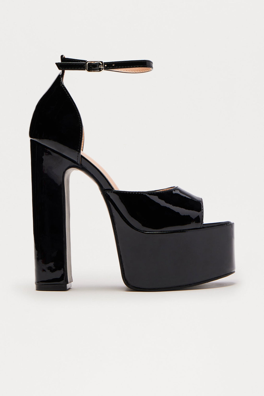 Wilma Peep Toe Platform Heels - Black