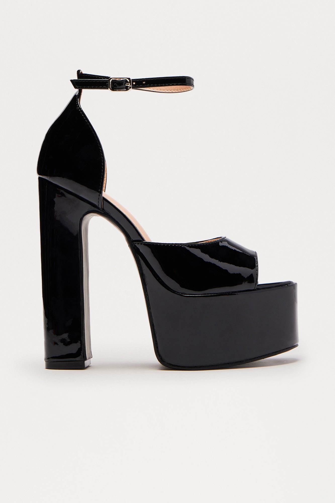 Wilma Peep Toe Platform Heels - Black