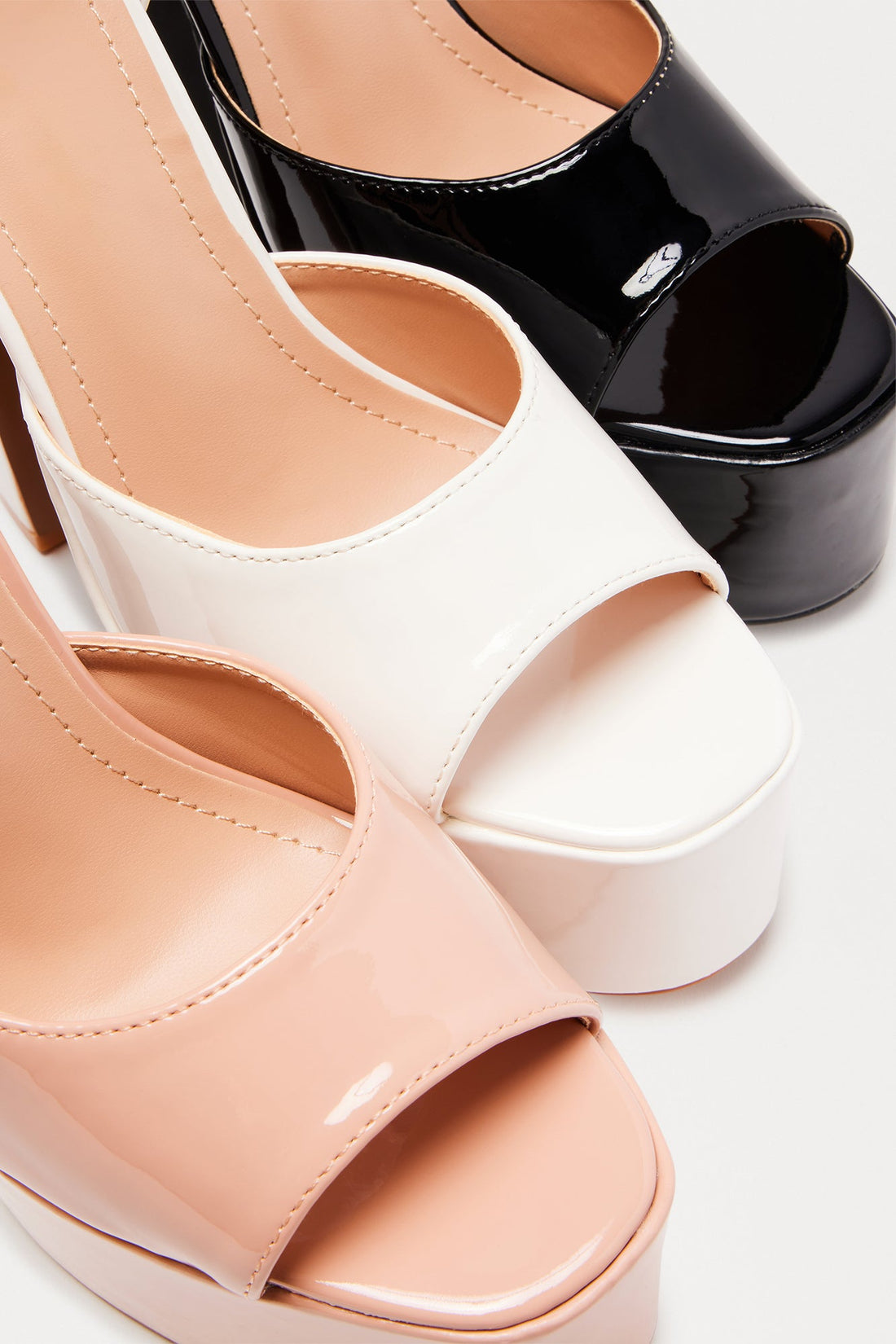 Wilma Peep Toe Platform Heels - Black