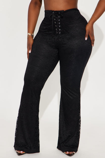 Start A Riot Lace Flare Pant - Black